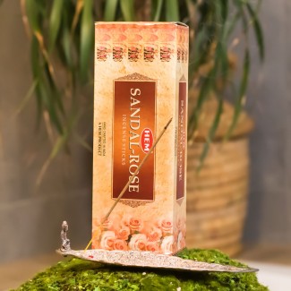 Naturalne kadzidełka SANDAŁ I RÓŻA SANDAL - ROSE (HEM) sześciokątne 20 szt.