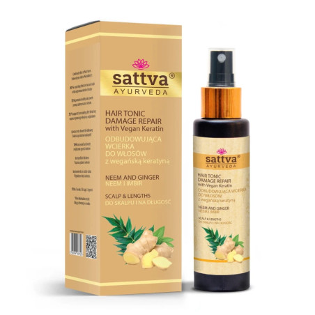 Wcierka do włosów z wegańską keratyną Neem and Ginger Sattva