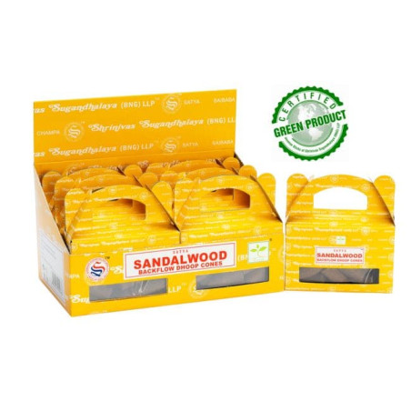Kadzidełka backflow z opadającym dymem sandalwood Satya